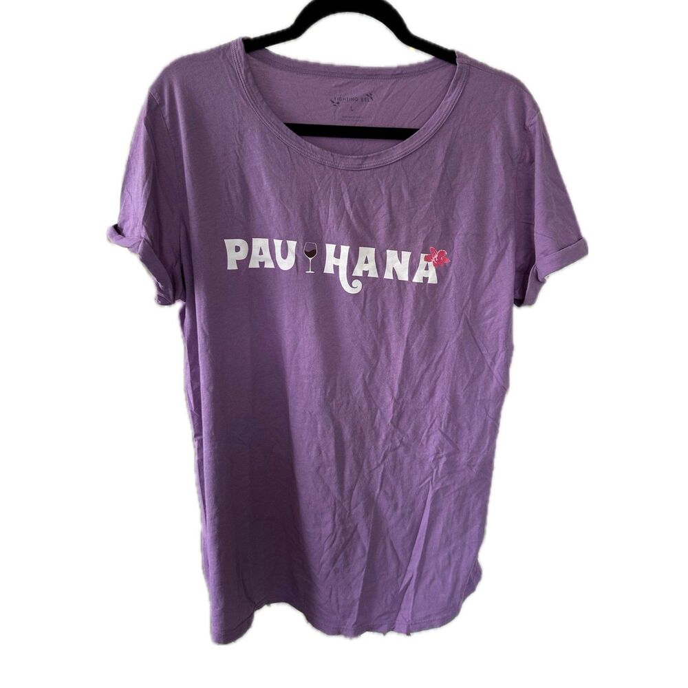 Fighting Eel 100% Cotton Hawaiian Novelty Pau Hana Pua Crew NecK T-Shirt L